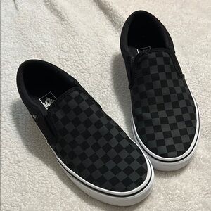 Vans Black Slip-On Sneakers Canvas Checkerboard